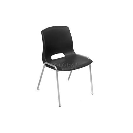 Global Equipment Interion Merion Collection Stacking Chair, Plastic, Black KH820NSPP01BK
